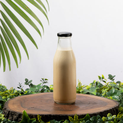COLD BREW COFFEE W/ALMOND MILK RAW HONEY & DATES & HAZELNUTS